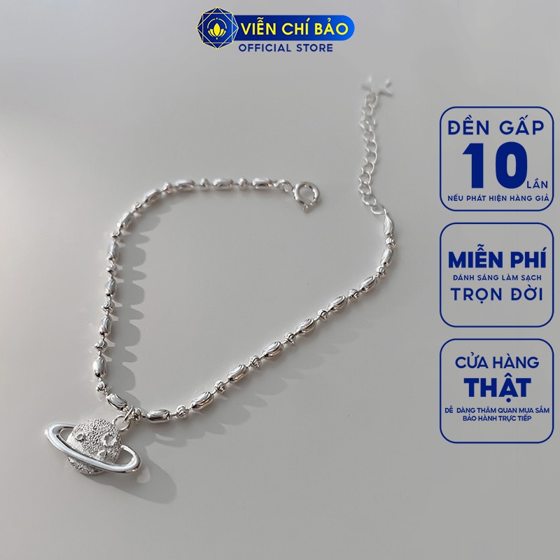 Lắc tay bạc nữ họa tiết địa cầu chất liệu bạc 925 thời trang phụ kiện trang sức nữ Viễn Chí Bảo L000196