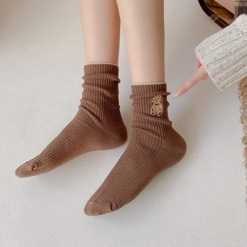 TẤT CAO CỔ, HÌNH GẤU (HÀNG CÓ SẴN/ 6 đôi/1set)