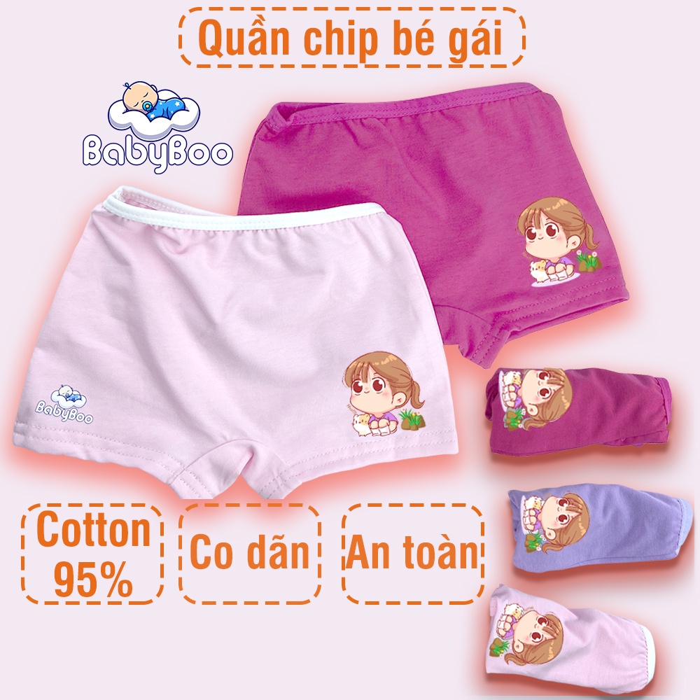 Quần Chip Bé Gái Cotton Thun Lạnh Thấm Hút Mồ Hôi - BabyBoo - PiBo