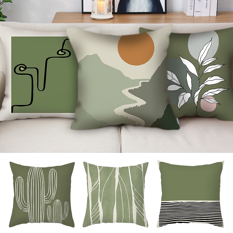 Vỏ Gối Sofa Thoáng Khí Có Khóa Kéo Họa Tiết Trừu Tượng Hiện Đại