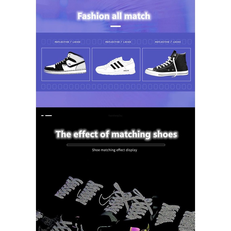 Dây Giày Phản Quang Nhiều Màu Sắc 100/120/140/160CM