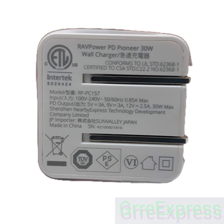 Củ Sạc RAVPower 30W RP-PC157 GaN US