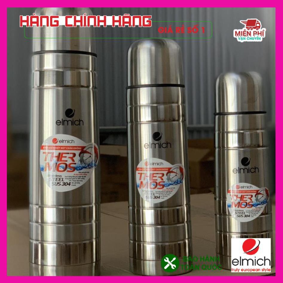 BÌNH GIỮ NHIỆT ELMICH 750ML, BÌNH GIỮ NHIỆT ELMICH NHẬP KHẨU 750ml, GIỮ NHIỆT 24H, CHẤT LIỆU INOX.