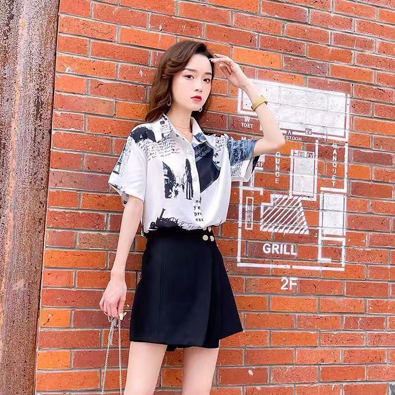 áo kiểu nữ sơ mi áo sơ mi áo sơ mi tay ngắn áo croptop Áo Sơ Mi Chiffon Tay Dài Màu Sắc Tương Phản Thời Trang Xuân Thu Phong Cách Hong Kong 2022 Cho Nữ