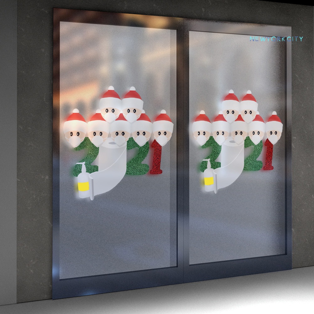 Đề Can Dán Trang Trí Cửa Kính Họa Tiết Giáng Sinh Sáng Tạo