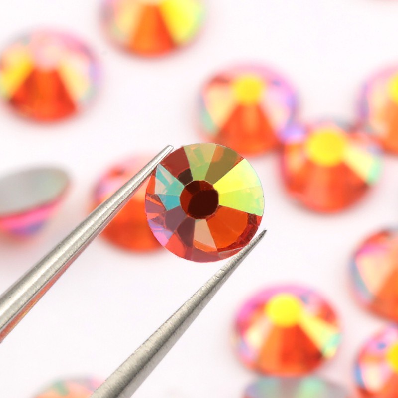 Sun AB Đá Thủy Tinh Pha Lê Nóng Bỏng Sửa Chữa Lưng Phẳng Trang Trí Quần Áo