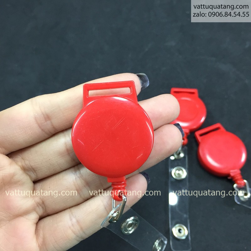 KẸP DÂY ĐEO BẢNG TÊN RÚT TRƠN - ĐỎ