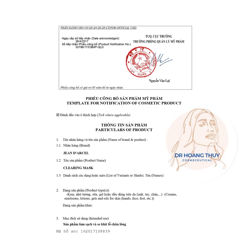 ✅ Mặt Nạ Jean D'Arcel Clearing Mask Giảm Mụn Cho Da Dầu