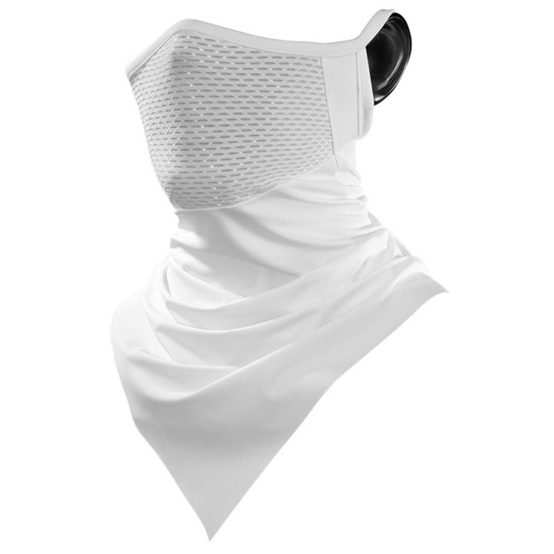 Khẩu trang che nửa mặt bằng vải lụa lạnh hình tam giác phối lưới thoáng khí bảo vệ chống tia UV
 | BigBuy360 - bigbuy360.vn