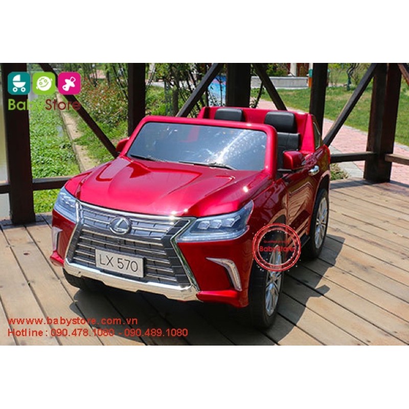 Ô tô điện trẻ em siêu sang Lexus LX570 bánh cao su, ghế da, sơn tĩnh điện( bản quyền Lexus,hàng có sẵn)