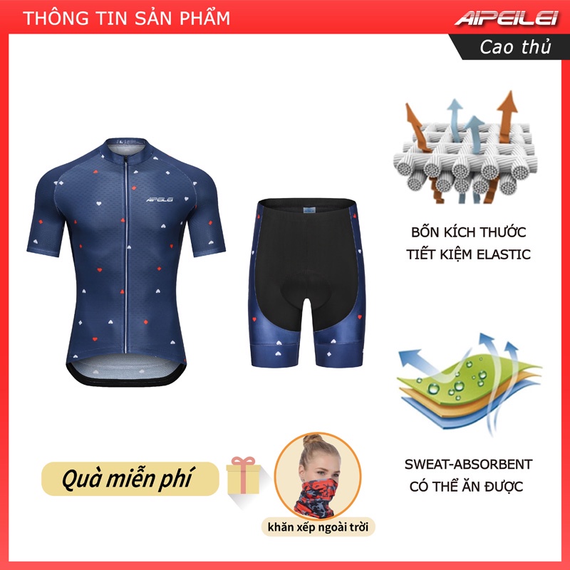 AIPEILEI Nam đi xe đạp Jersey Áo đi xe đạp đường bộ với Yếm đi xe đạp Quần short đi xe đạp Bộ quần áo dành cho nam