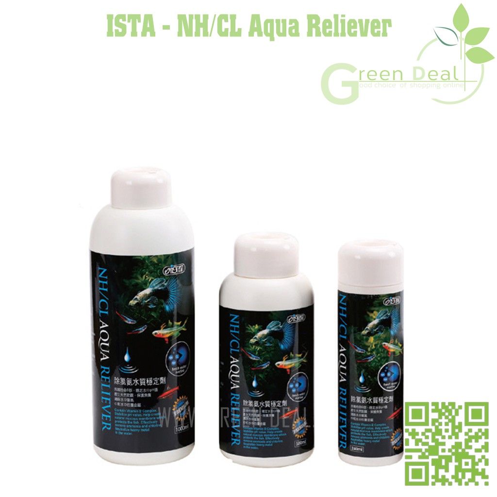 ISTA - Premium NH/CL Aqua Reliever (Chai 240ml) - Khử Chlorine, Ammonia và kim loại nặng trong hồ cá.