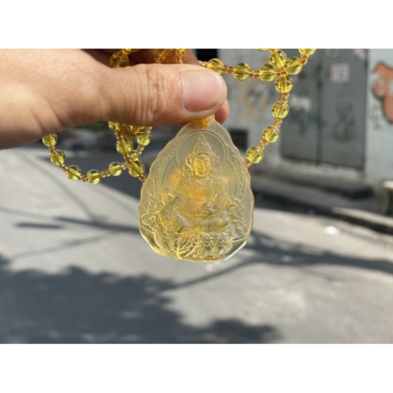 Mặt Dây Chuyền lưu ly Hoàng Thần Tài - Dzambala Mật Tông