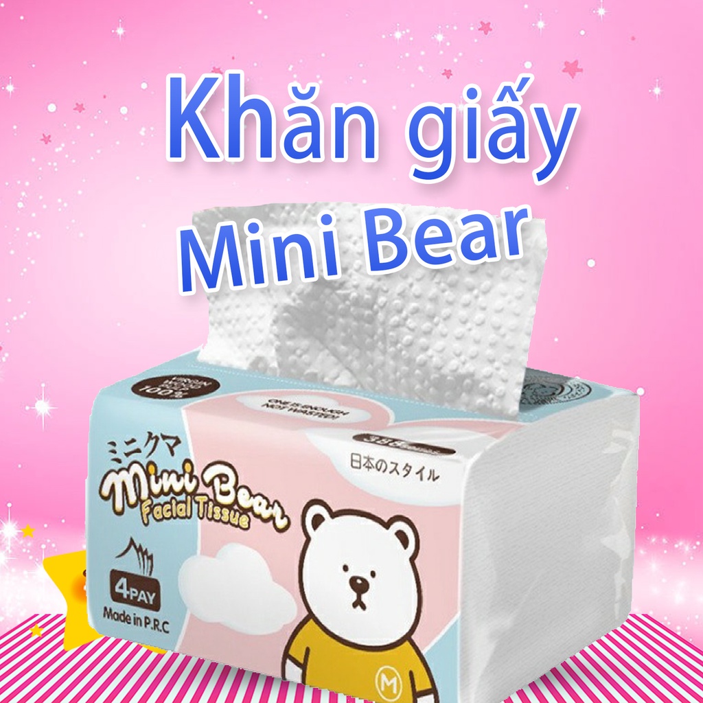 Khăn giấy rút Minibear thương hiệu của Nhật Bản