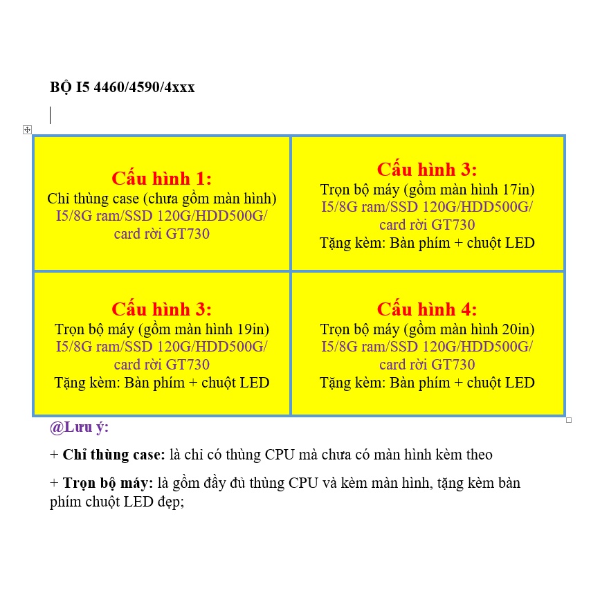 Trọn Bộ Máy Tính bàn Chơi Game Fifa OL4, Liên Minh, PUBG [I5 4460/4xxx/ Ram 8G/SSD 120/HDD500G VGA GT730/màn hình 19-20"