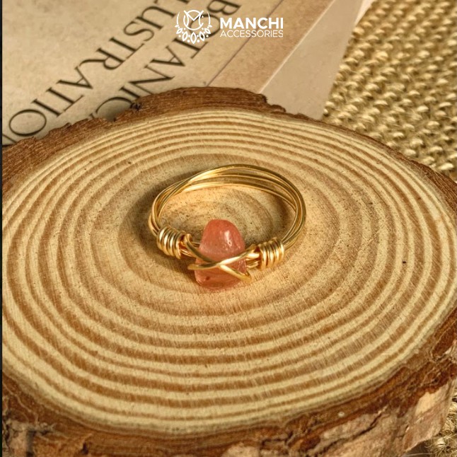 Nhẫn đá Sunstone handmade