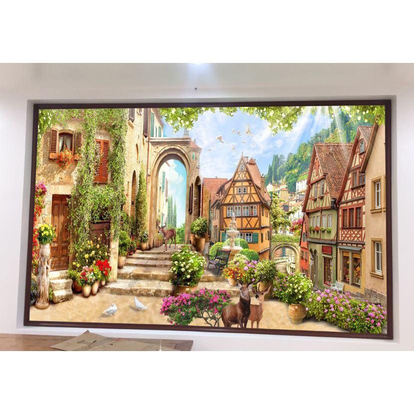 Tranh dán tường 3D Phòng ngủ đẹp - VẢI LỤA  phủ kim sa (kích thước theo yêu cầu) | BigBuy360 - bigbuy360.vn