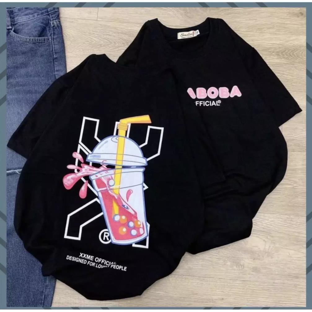 Áo Thun Unisex Nam Nữ Form Rộng Tay Lỡ TRÀ SỮA ABOBA XXME in hai mặt AT75 *