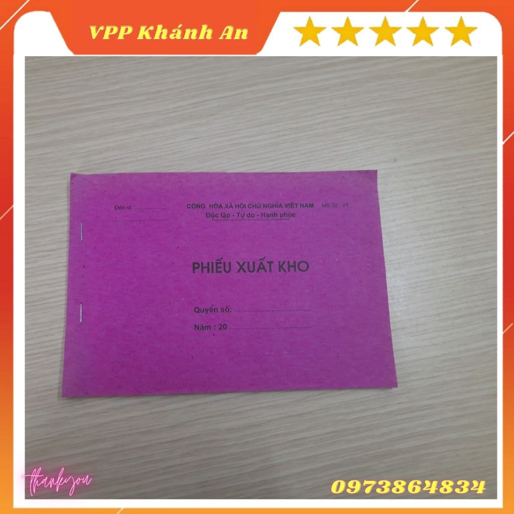 Phiếu xuất kho/nhập kho 1 liên A5 -2 quyển