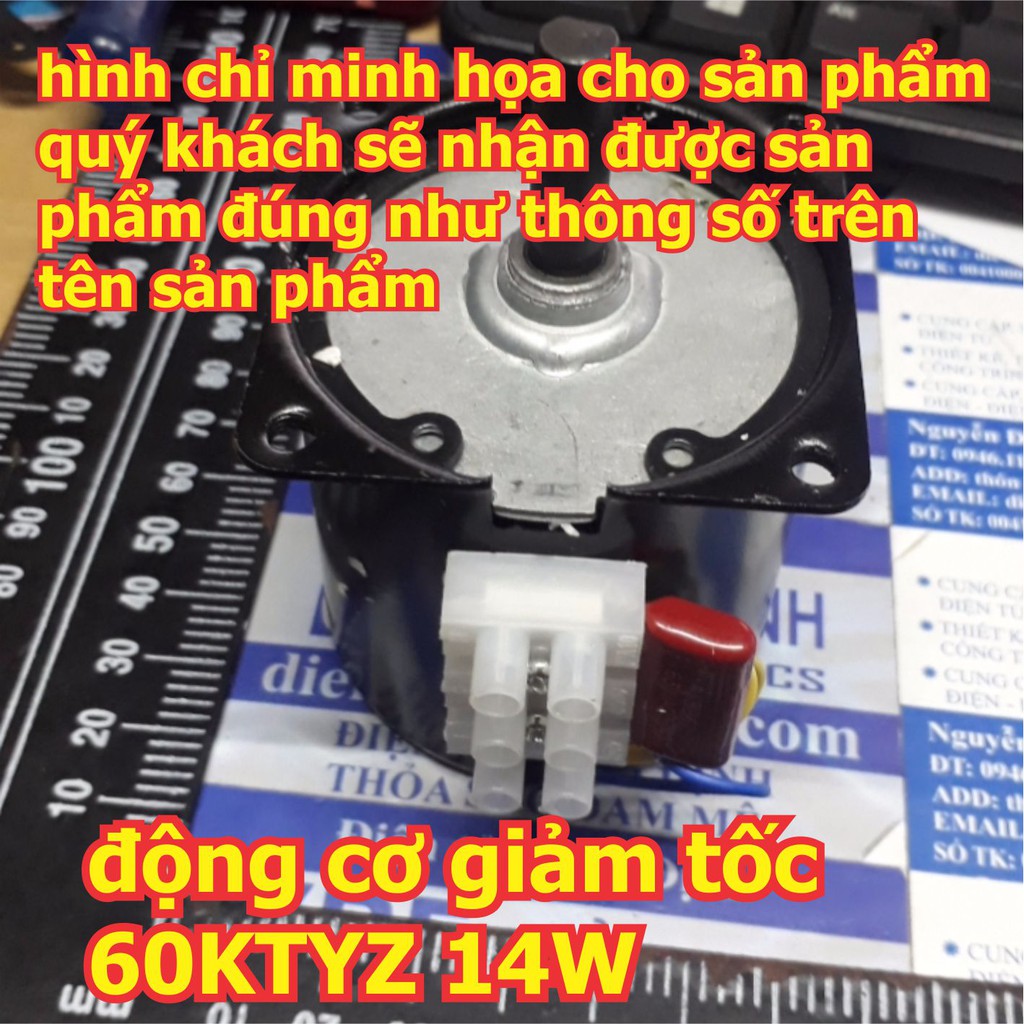 ĐỘNG CƠ GIẢM TỐC 220VAC 60KTYZ TRỤC 8MM 10/30/60/110V/P 14W kde4648