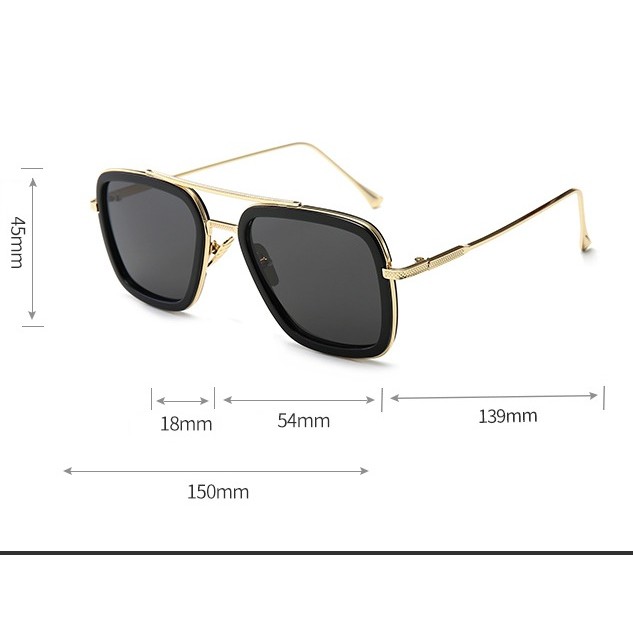 Mắt kính mát nam nữ kính râm FULLBOX HÃNG POSHOP IRON MAN EDITH gọng kim loại cao cấp chống chói tia UV thời trang | BigBuy360 - bigbuy360.vn