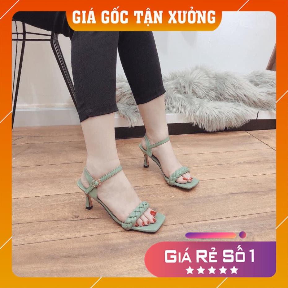 HÀNG MỚI VỀ -  Sandal cao gót quai xoắn độc đáo, thiết kế trẻ trung, đủ size hot nhất năm mã SDQX1