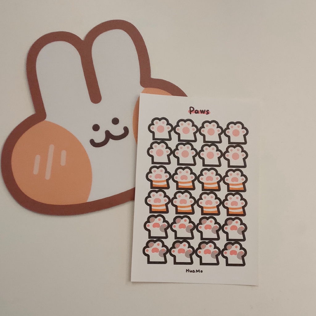 Miếng dán trang trí hình dấu chân gấu , thỏ , gấu , mèo dễ thương