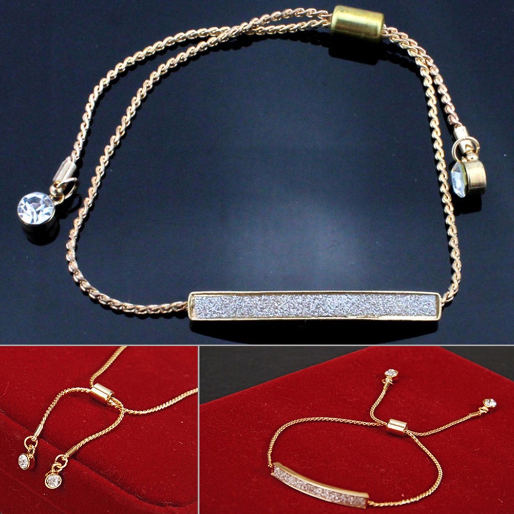 {Soltweter} Vòng Tay Dây Rút Lấp Lánh Có Thể Điều Chỉnh Thời Trang Cho Nữ