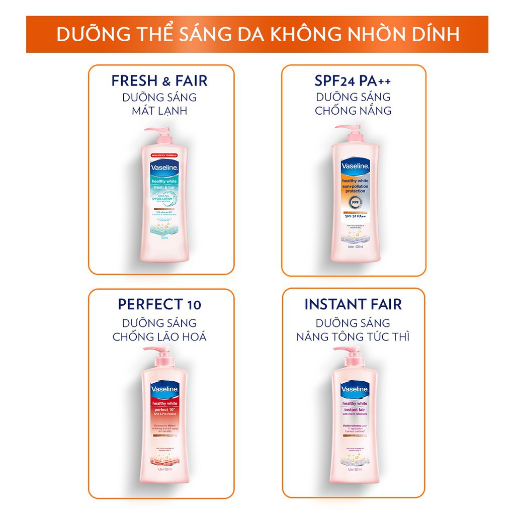 Sữa Dưỡng Thể Trắng Da Chống Nắng Và Ô Nhiễm Môi Trường Vaseline Spf 24 Pa ++ 400Ml