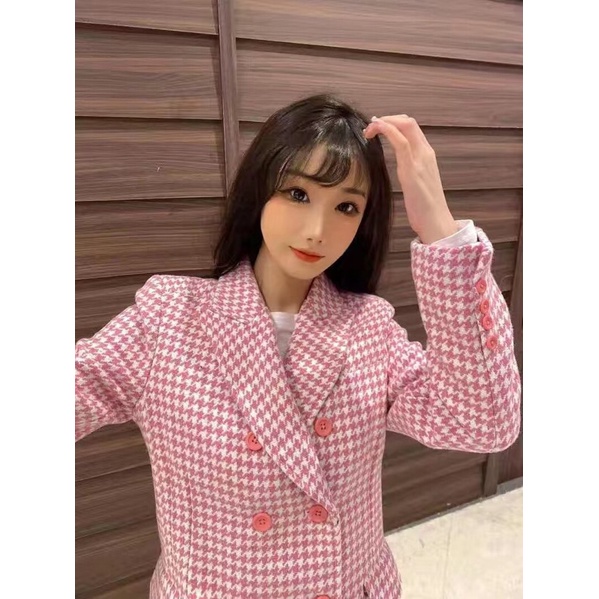 Áo Vest Dạ Hồng Nữ Thời Trang Thu Đông Công Sở 2021