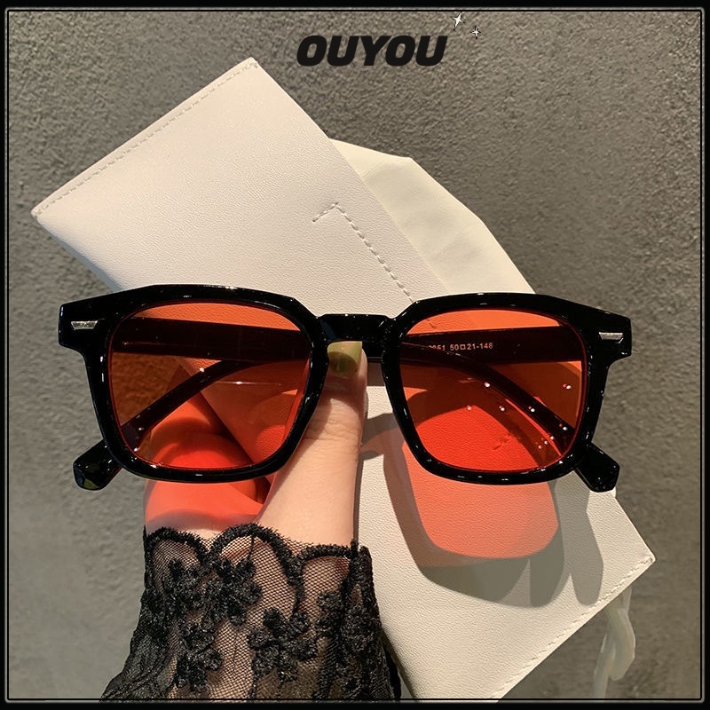 Kính mát gọng oval nhỏ màu kẹo sành điệu cho nam và nữ OUYOU