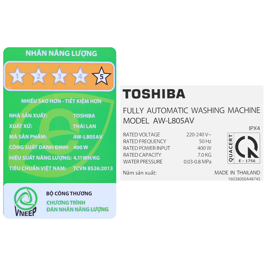 Máy giặt Toshiba 7 Kg AW-L805AV