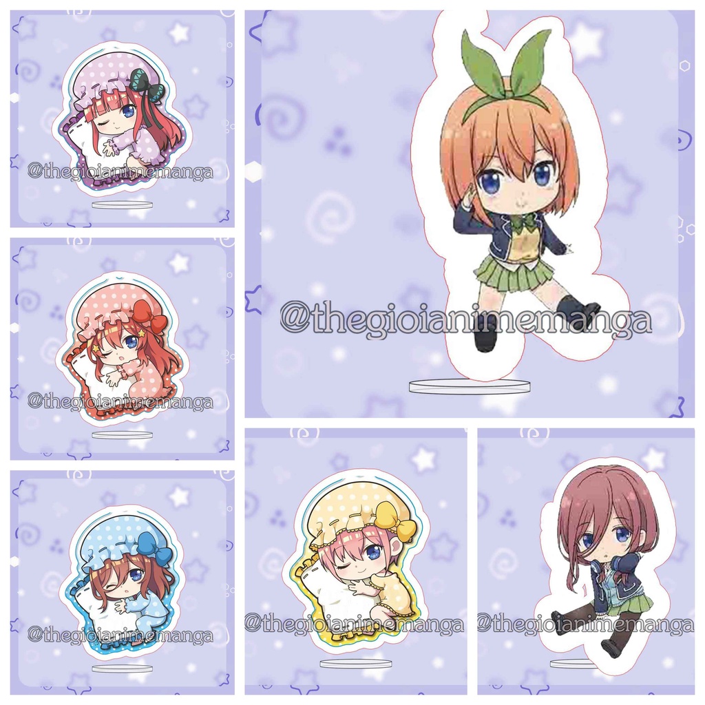 ( MINI 3cm ) Standee Gotoubun No Hanayome Nhà Có Năm Nàng Dâu anime chibi mica trưng bày