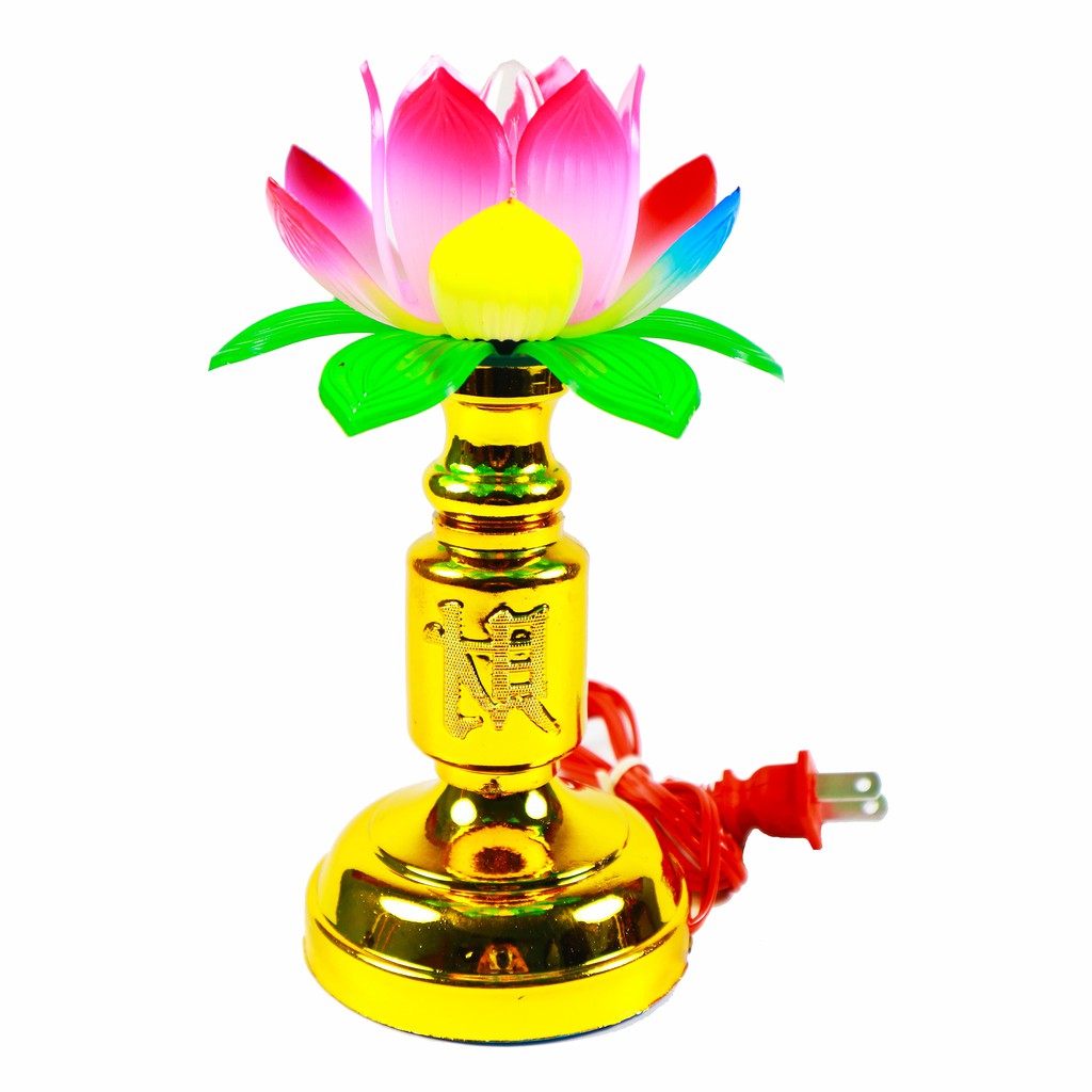 Đèn thờ cúng hoa sen lớn, đèn để bàn thờ, đèn thờ phật, đèn hoa sen, đèn thờ thổ địa - đèn thờ - đèn thờ