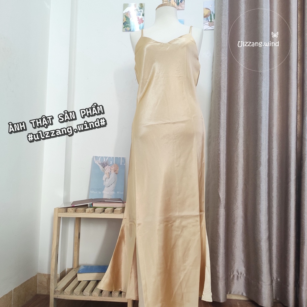 Đầm maxi dây lụa siêu sang chảnh 4 màu- u.w