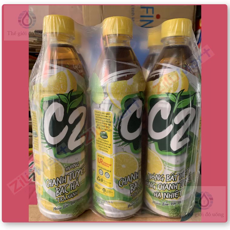 Lốc 6 chai trà C2 nhiều vị loại 455ml