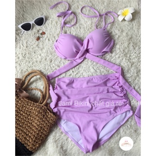 Thanh lý xã kho bỏ mẫu Bikini 2 mảnh cúp chéo nâng ngưc quần cạp cao - MD85