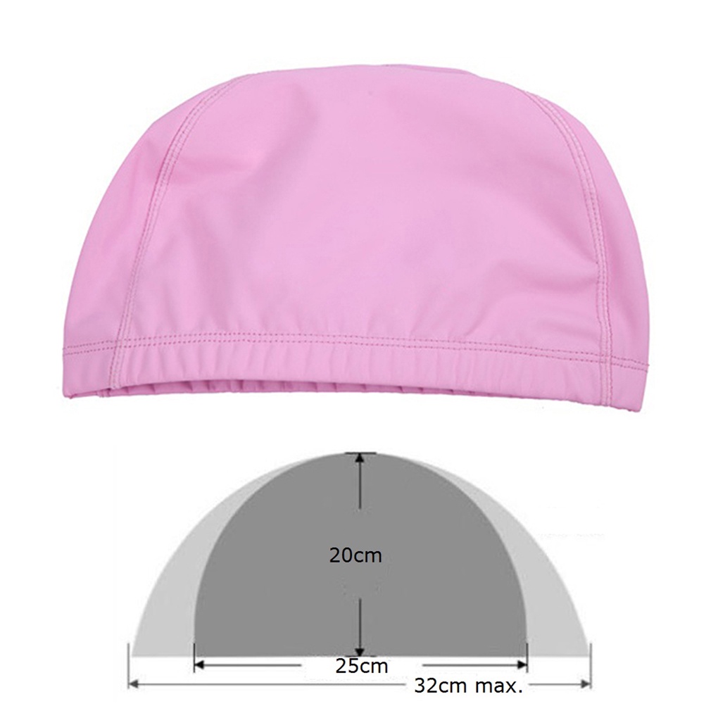 Elastic Waterproof PU Protect Ears Long Hair Sports Swim Pool SPA Hat Swimming Cap for Men Women Adults