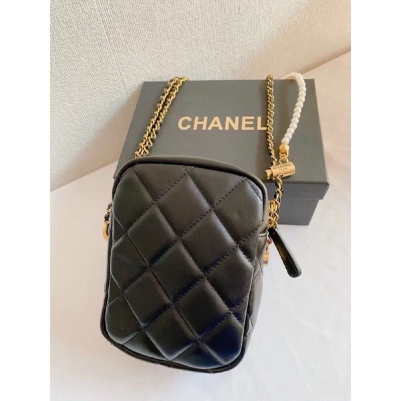 túi Chanel Vip Gift chữ nhật dây trai size 13x17x6cm