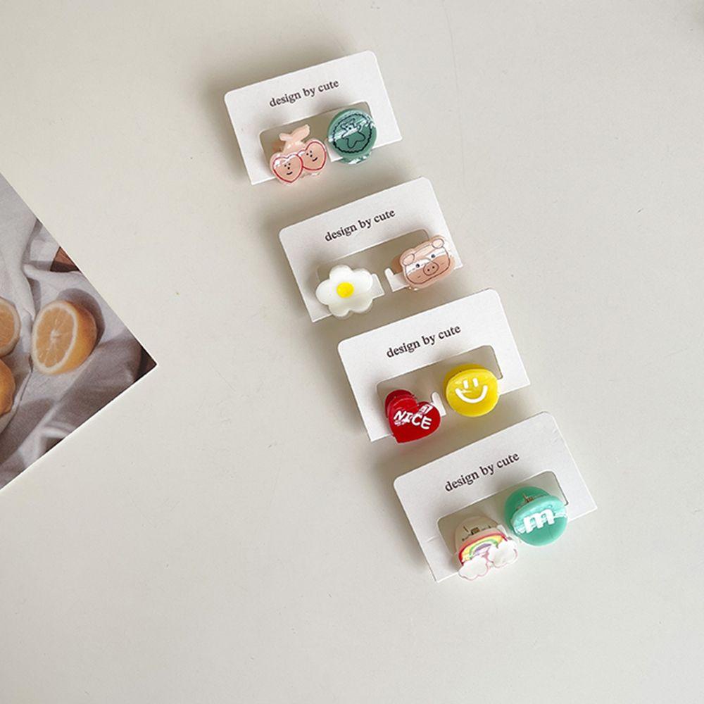 NICKOLAS Kẹp Tóc Móng Vuốt Hình Gấu / Cherry / Mặt Cười Kiểu Hàn Quốc Ngọt Ngào