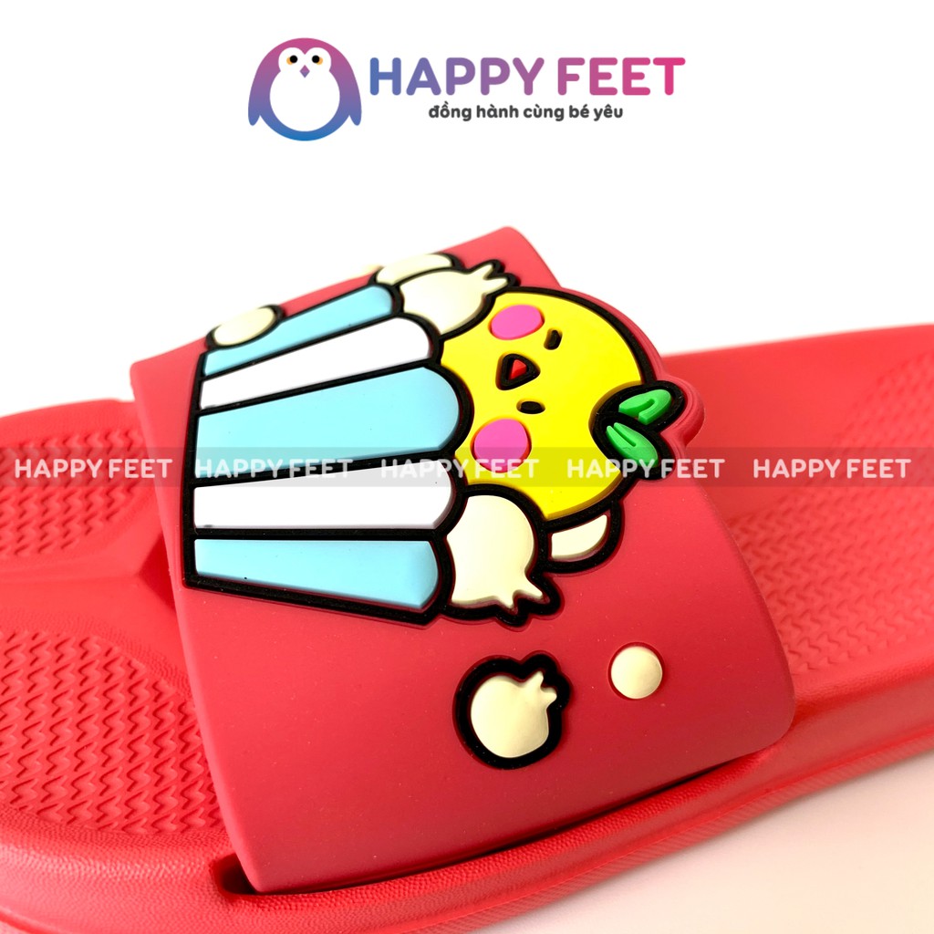 Dép lê Happy Feet cho bé trai bé gái mùa hè, dép cao su đúc trẻ em siêu mềm, lê hình cute- no716