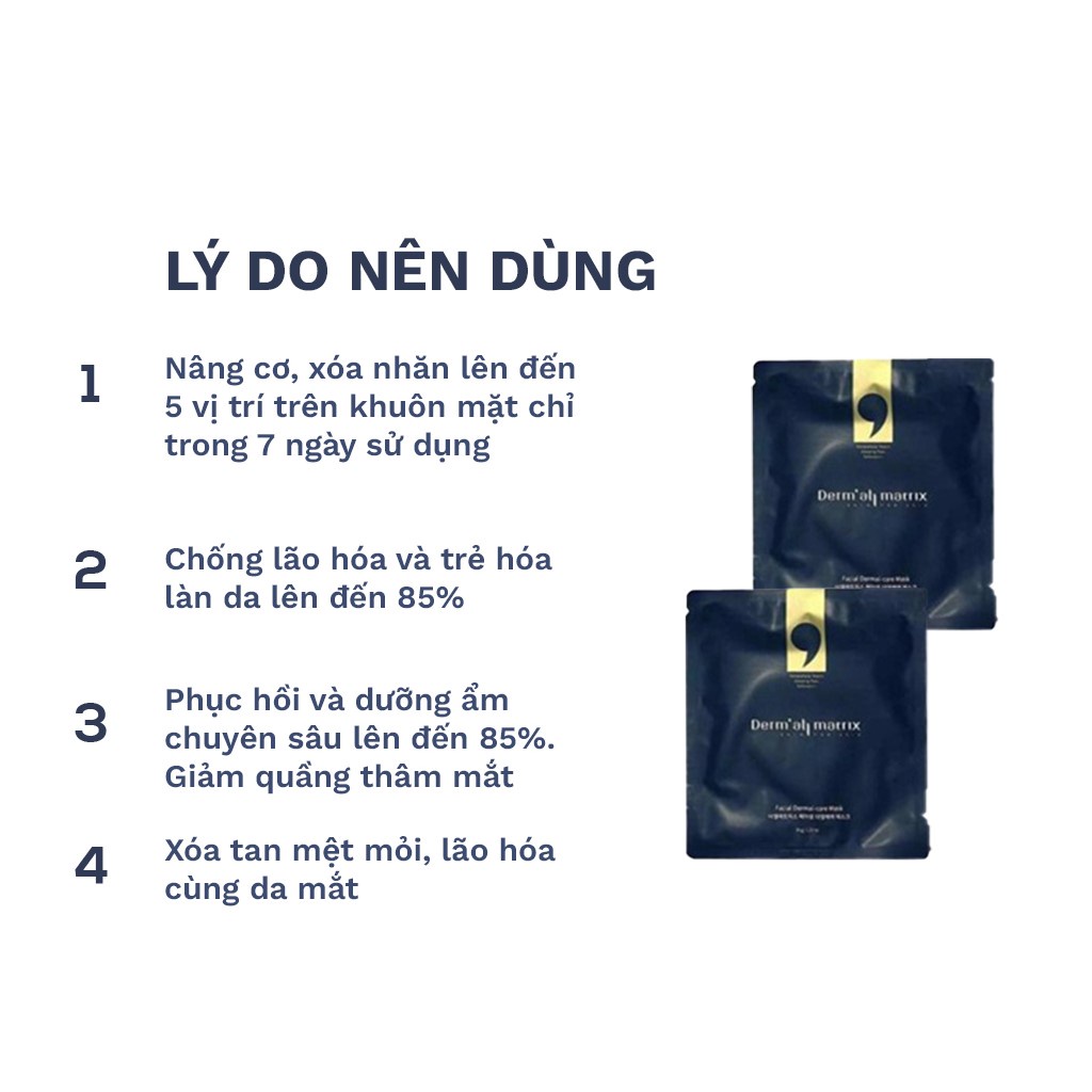 Mặt nạ Derm All Matrix - Mặt nạ Matrix dưỡng trắng, nâng cơ, cấp nước tức thời - Hàng Chính Hãng