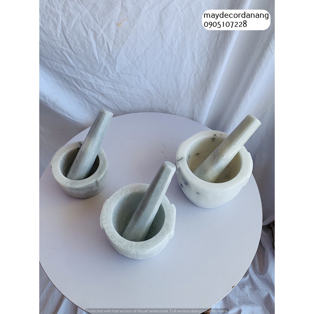 Cối Đá Tự Nhiên Nguyên Khối Dùng Giã Hành Tỏi, Giã Cua, Quết Chả Tiện Lợi Cho Người Dùng, KT 10cm, 12cm, 14cm, 16cm