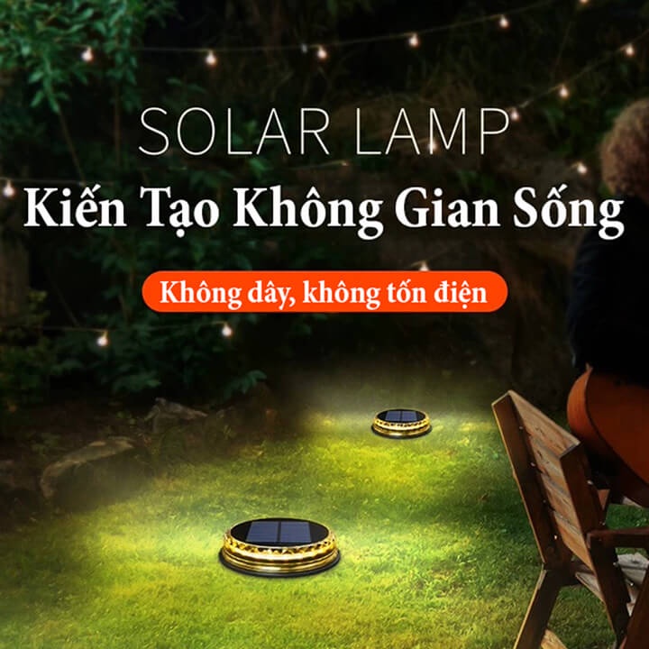 Đèn năng lượng mặt trời sân vườn trang trí bãi cỏ, ban công, lối đi, cầu thang, quán cà phê, biệt thự, chống nước IP65