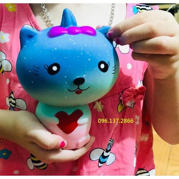 ( meoxanh ) SQUISHY MÈO XANH KHỔNG LỒ đáng yêu hết cỡ AA