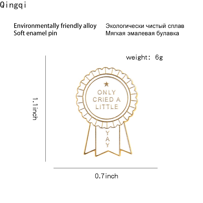 Huy hiệu cài áo Miss Zoe tráng men họa tiết chữ Only Cried A Little