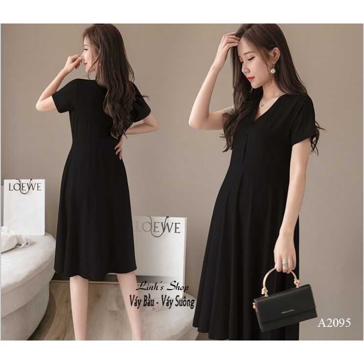 Váy Bầu Đầm Bầu Xinh Thun Lạnh A2095