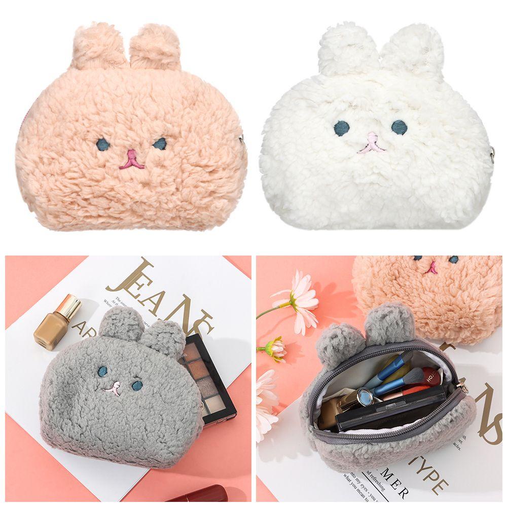 Ví Đựng Tiền Xu / Mỹ Phẩm Mini Hình Thỏ Bông Dễ Thương