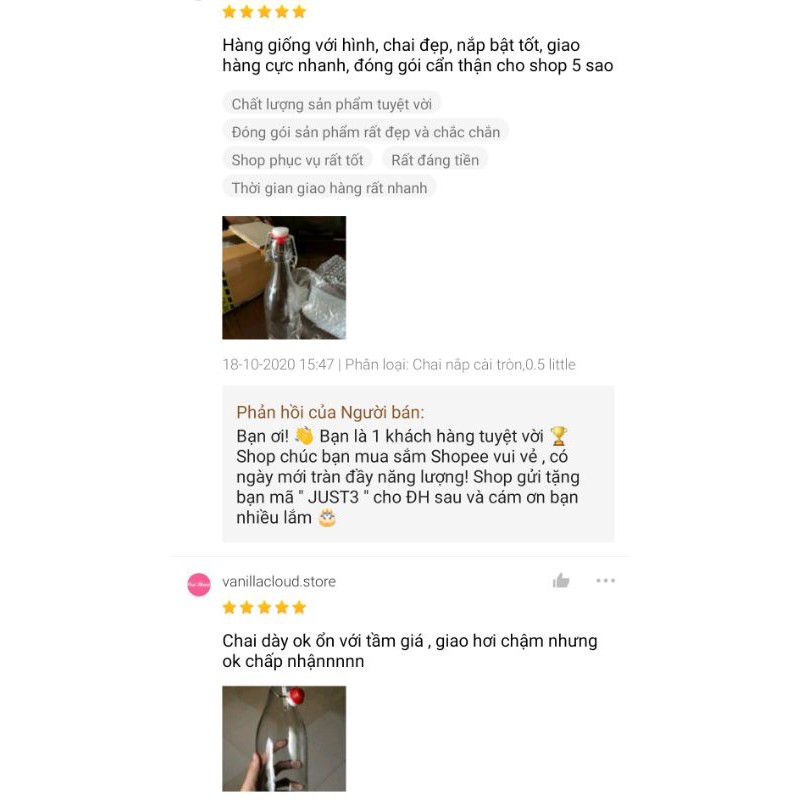 CHAI THỦY TINH có NẮP GÀI dáng Vuông/Tròn/Bầu kín hơi LỌ THỦY TINH nút CÀI nhựa kiểu Ý nhập khẩu 250ml 500ml 1L 1000ml
