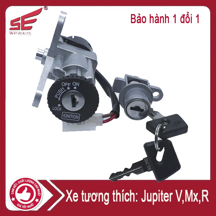 Ổ Khóa Xe Máy 2 Cạnh Jupiter V, Jupiter MX, Jupiter R Khóa Chất Lượng Cao Bảo Hành 6 Tháng